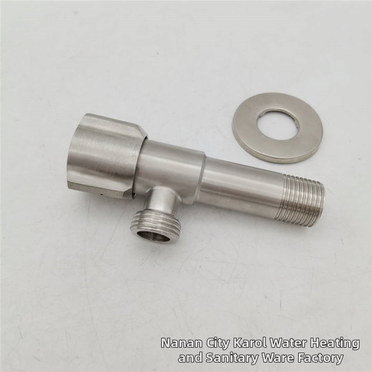 Valvă unghiulară prelungită din oțel inoxidabil, model KLE-18194, montaj pe perete, presiune nominală 0,6 MPa, temperatură de funcționare 60°C