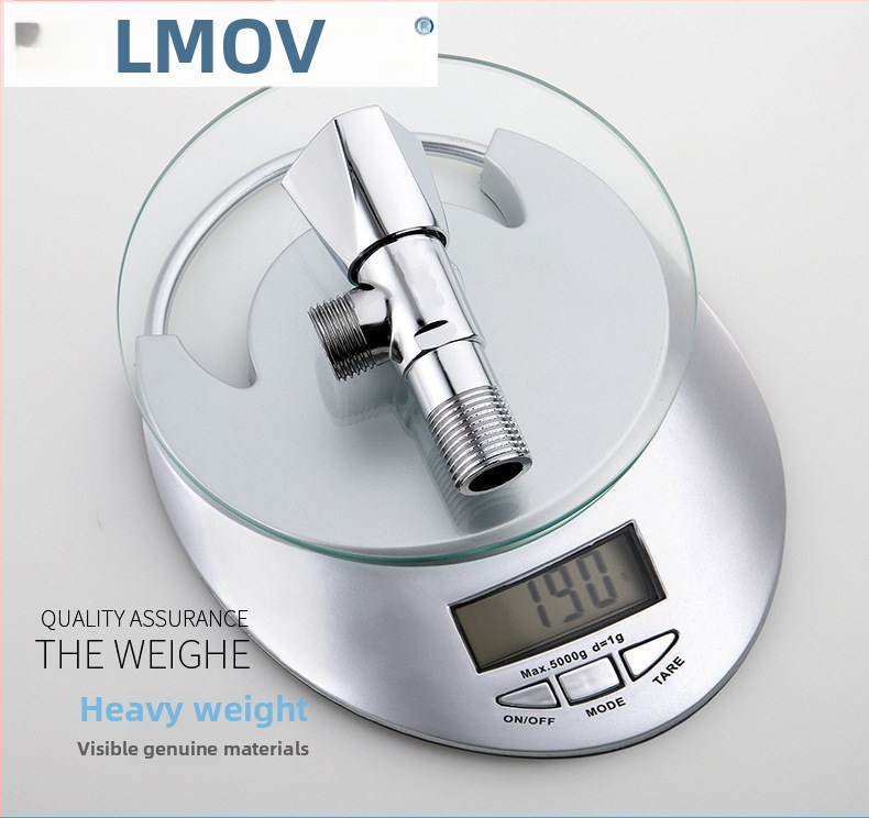 Meďový uhlový ventil pre horúcu a studenú vodu, zabudovaný do steny, rýchle otvorenie, vstup 15 mm, pracovný tlak 0,8 MPa, model LM-1203