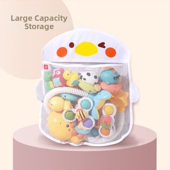 Jucărie de baie pentru bebeluți cu husă de depozitare, rață desen animat, material textil, jocuri cu apa, pentru 0–3 ani