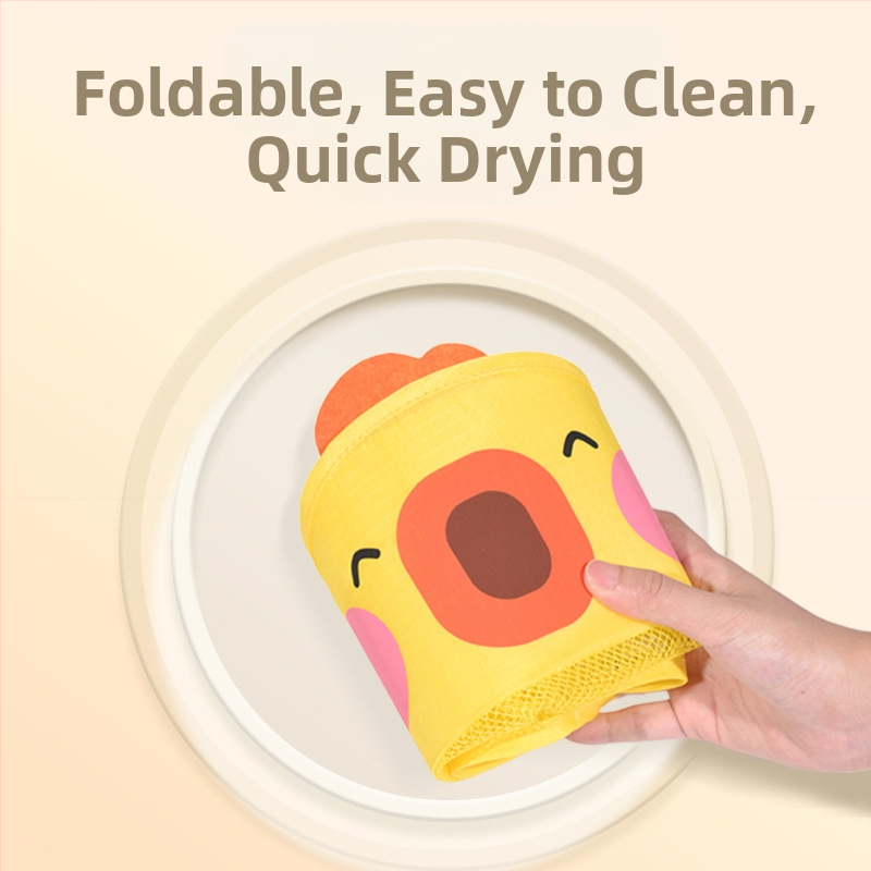 Jucărie de baie pentru bebeluți cu husă de depozitare, rață desen animat, material textil, jocuri cu apa, pentru 0–3 ani