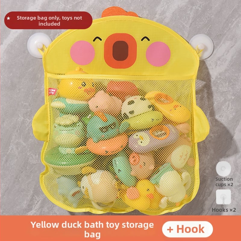Jucărie de baie pentru bebeluți cu husă de depozitare, rață desen animat, material textil, jocuri cu apa, pentru 0–3 ani