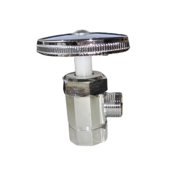 Robinet unghiular, acționare manuală, flux unic, pentru apă, standard național