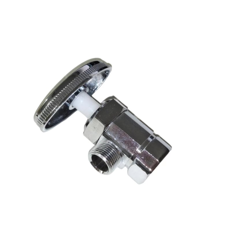 Robinet unghiular, acționare manuală, flux unic, pentru apă, standard național