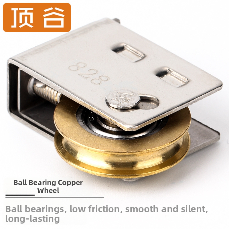 Top Valley 828 Roată cu role pentru ferestre și uși, model 828 roată din cupru, ax diametru 1, rază a canelurii frânghiei 1, grosime perete 1, stil Lux