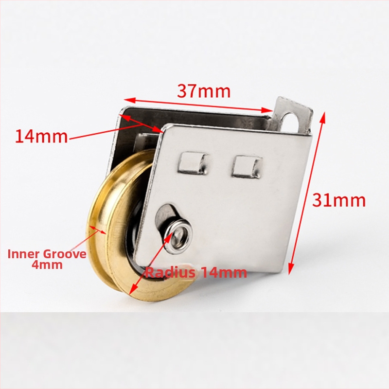 Top Valley 828 Roată cu role pentru ferestre și uși, model 828 roată din cupru, ax diametru 1, rază a canelurii frânghiei 1, grosime perete 1, stil Lux