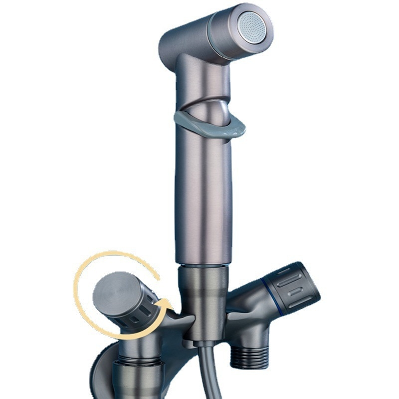 Set spray pentru toaletă cu valvă unghiulară Fighter, din cupru, presiune de lucru 1.0, diametru interior 2 cm, montaj filetat