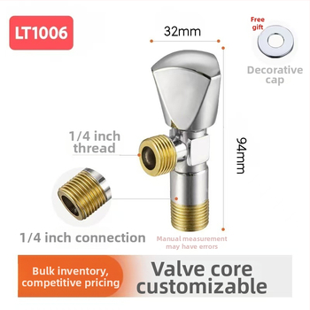 Valvă unghiulară (din cupru, model LT1006, instalație în perete, sistem de duș)