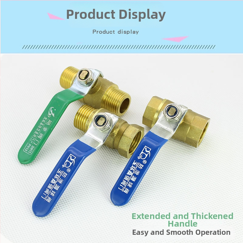 Valvă cu bilă din alamă, filet interior, pentru apă caldă, flux drept; presiune de lucru 16 kg, corp turnat din cupru, Bathing Ding