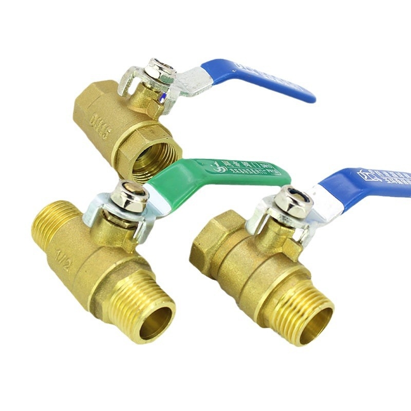 Valvă cu bilă din alamă, filet interior, pentru apă caldă, flux drept; presiune de lucru 16 kg, corp turnat din cupru, Bathing Ding