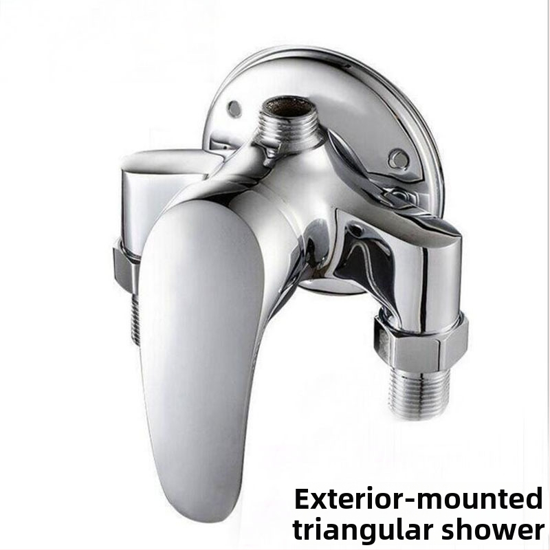 Trojuholníkový sprchový mixér, povrchová montáž, sprchový kohútik, sprchový ventil, prevádzkový tlak 0.8