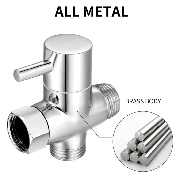 Distribuitor de duș cu ventile în trei direcții, din cupru, model ST-08, stil modern minimalist