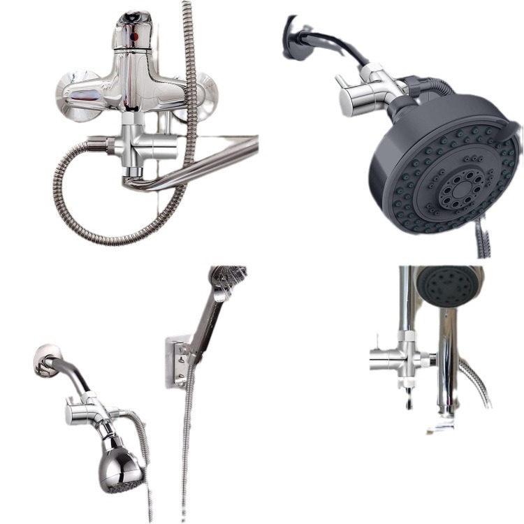 Distribuitor de duș cu ventile în trei direcții, din cupru, model ST-08, stil modern minimalist