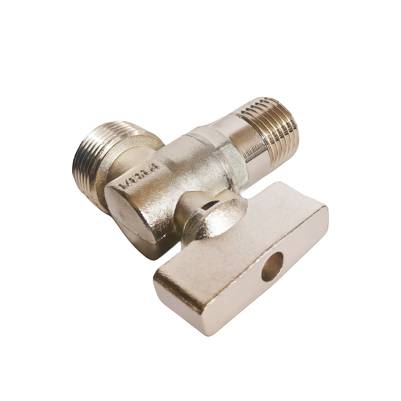 Kutni vodovodni ventil od zinkovog legura, navoji 1/2×3/4, radna temperatura 10–80°C, unutarnji promjer 20×25 mm