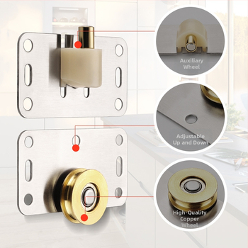 Rola din alamă pentru dulap cu uși glisante, BUFEISON BF-C378B, stil modern minimalist