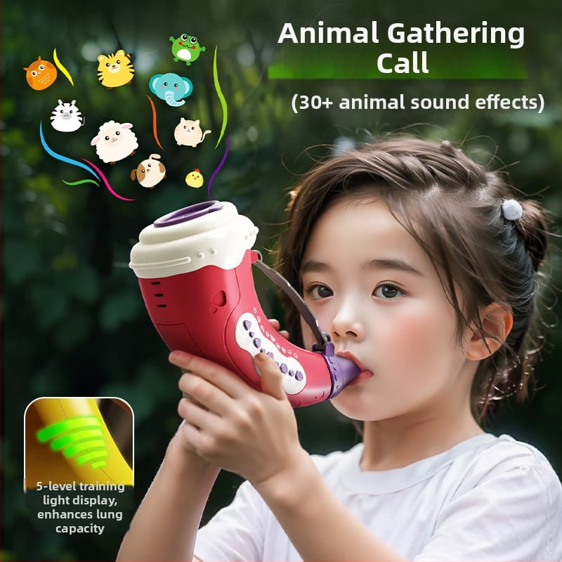 Corn de suflat cu sunete de animale, jucărie muzicală din plastic pentru copii 4–6 ani, certificat 3C, cod 2025152202056304