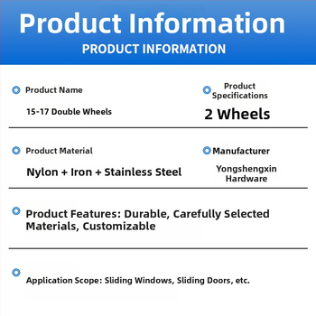 Roată pentru ușă glisantă - Greu, cu 15-17 roți duble, materiale Nylon-Fier-Oțel inoxidabil, pentru ferestre glisante și uși, stil modern minimalist