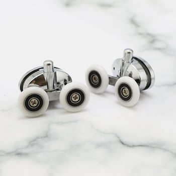 Roată cu role din nylon pentru ușile de baie, cu gaură dublă, diametru exterior 18.5-27 mm, grosime 4-6 mm