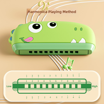 Harmonica cu 3 găuri pentru copii — instrument de suflat din ABS, jucărie muzicală pentru educație timpurie, 4–6 ani