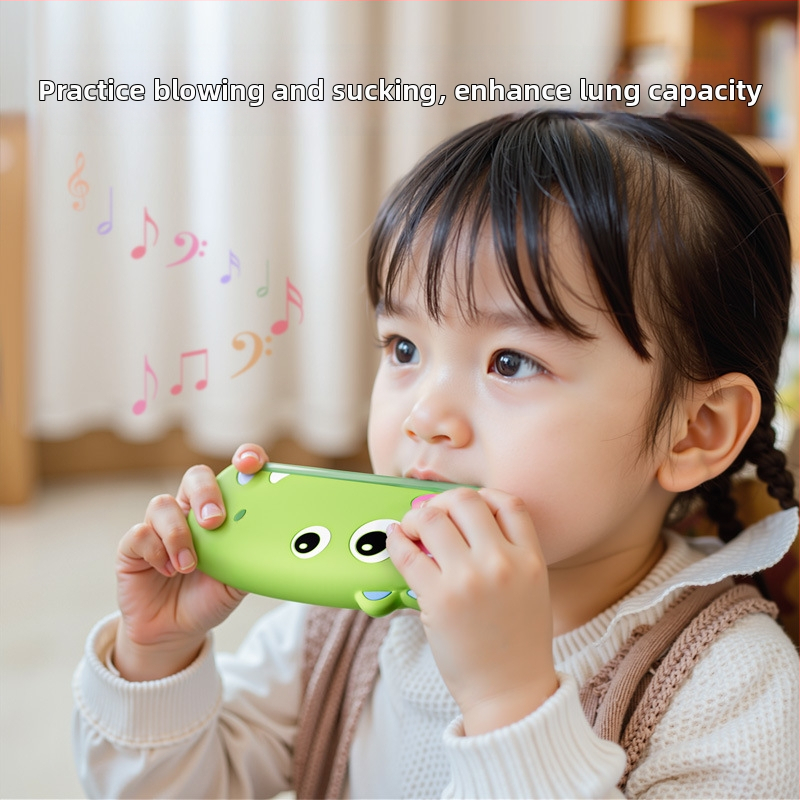 Harmonica cu 3 găuri pentru copii — instrument de suflat din ABS, jucărie muzicală pentru educație timpurie, 4–6 ani