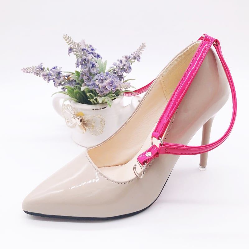 SJK-PU Remen za sprječavanje klizanja pete za žene – Trokutasto vezivanje, Književno retro stil, Marka Jiaojianer