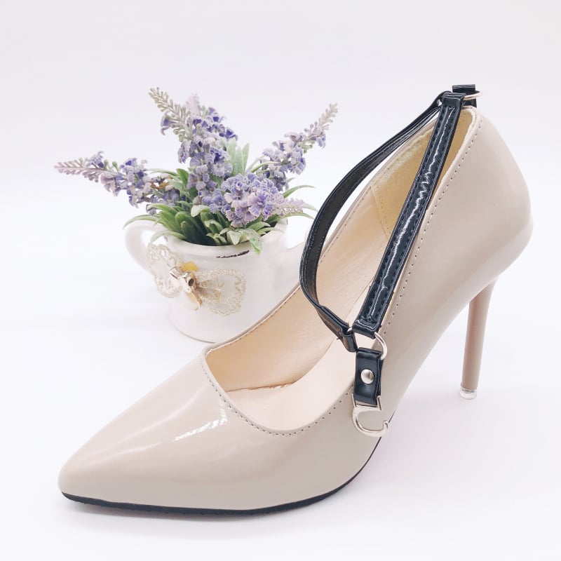 SJK-PU Remen za sprječavanje klizanja pete za žene – Trokutasto vezivanje, Književno retro stil, Marka Jiaojianer