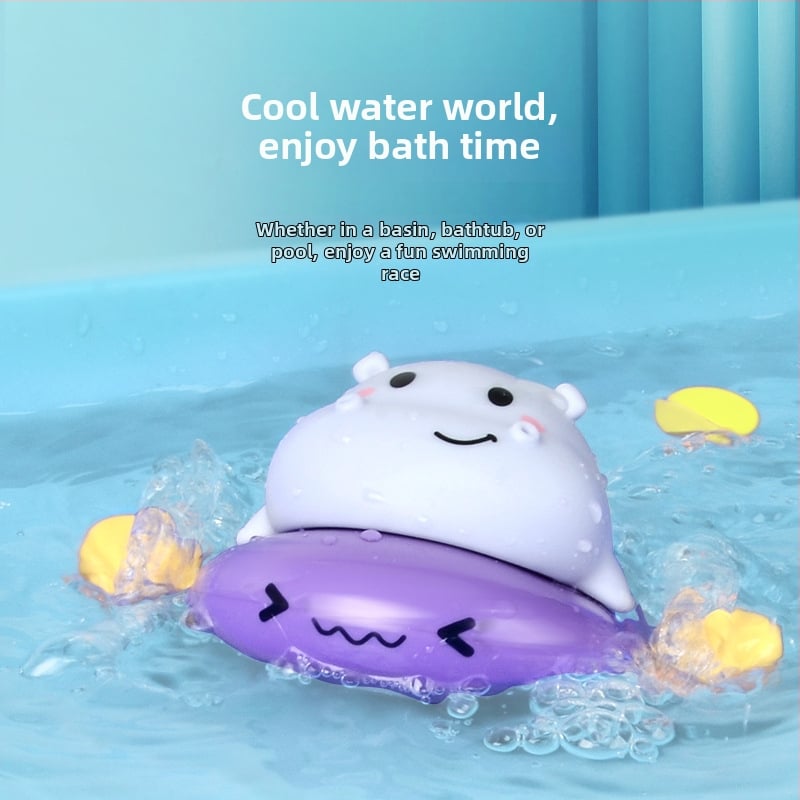 Jucărie de baie din plastic cu animal trăgător pentru stropire cu apă, potrivită pentru sugari 0–3 ani