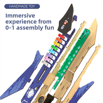 Model de chitară electrică din lemn – jucărie DIY pentru copii (lemn, model de chitară, asamblare DIY, vârsta 7-14 ani)