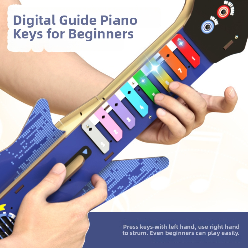 Model de chitară electrică din lemn – jucărie DIY pentru copii (lemn, model de chitară, asamblare DIY, vârsta 7-14 ani)