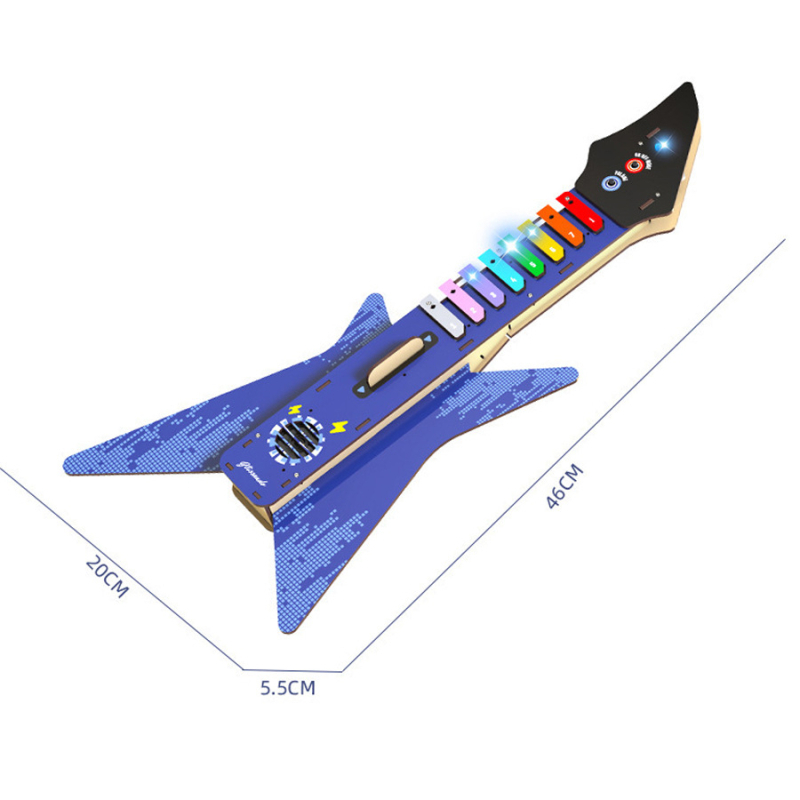 Model de chitară electrică din lemn – jucărie DIY pentru copii (lemn, model de chitară, asamblare DIY, vârsta 7-14 ani)