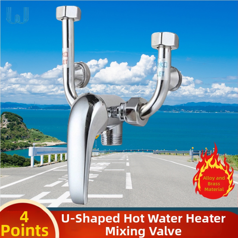 Meďový ventil na ohrievač vody, U-tvar, povrchová montáž, trojitá sprcha, pracovný tlak 1.0 MPa, teplotný rozsah 5-100°C, prietok 230