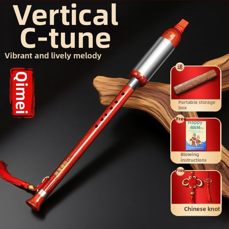 Crazy Sound Bawu Box – instrument Bawu cu suflu vertical pentru începători, model Bau Box, corp din mahon imitativ