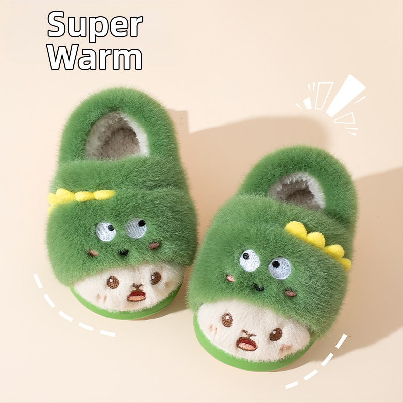 Gyerekeknek szánt pamut papucs, plüss felsőrésszel, EVA talppal, hátsó pánttal, nyuszi karikatúra mintával