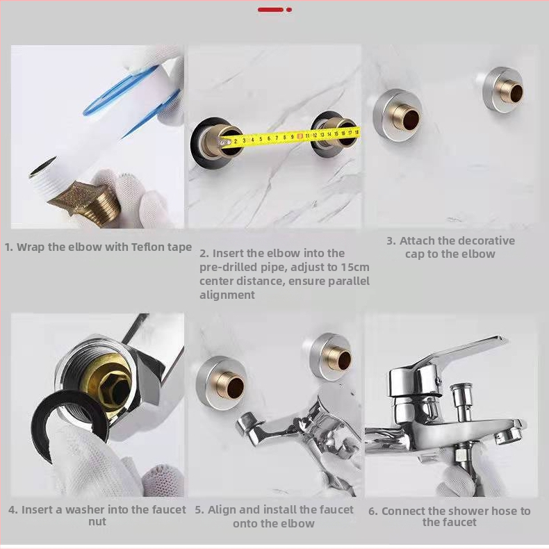 Robinet ascuns pentru duș și cadă - construcție din cupru, cartuș ceramic, montaj în perete, 0–90°C, 0.8–1.2 MPa, model 6009