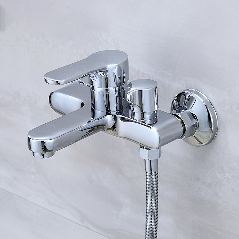Robinet de amestec pentru baie și duș, aliaj de zinc, disc ceramic pentru valve, construcție triplă, finisaj cromat electrolitic