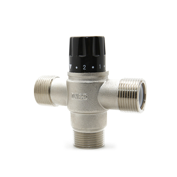 DN25M Θερμοστατική βαλβίδα ανάμειξης για ηλιακό σύστημα θέρμανσης νερού – 25 мм, πίεση 0.2–10 kg, ροή 2.3 t/h, ρυθμιζόμενη 35–55°C, εφαρμογές: ξενοδοχεία, σχολεία, εστίες, πισίνες