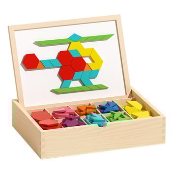 Puzzle 3D din lemn pentru copii 4–6 ani, potrivit pentru DIY, ambalat într-o cutie Kraft.