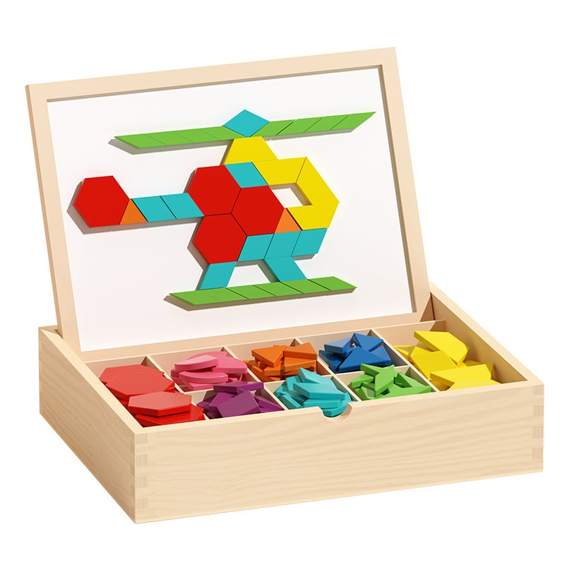 Puzzle 3D din lemn pentru copii 4–6 ani, potrivit pentru DIY, ambalat într-o cutie Kraft.