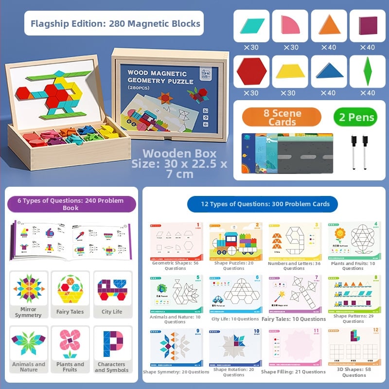 Puzzle 3D din lemn pentru copii 4–6 ani, potrivit pentru DIY, ambalat într-o cutie Kraft.