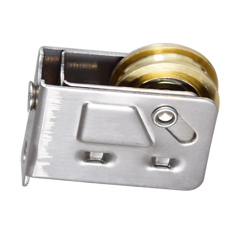 Rola pentru uși și ferestre — cadru din oțel inoxidabil, miez din cupru și roată din nylon; model 2078/2008/888; rază a canelurii pentru funie 5.5; sarcină maximală 38 kg; grosimea pereților 1.0