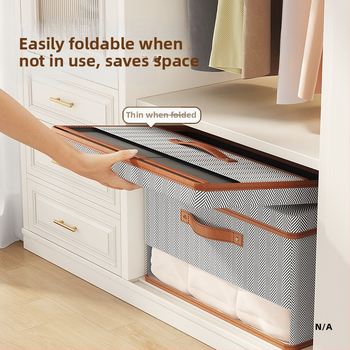 Na Ying Cutie de depozitare din material nețesut, cu capac și fereastră dublă, pliabilă, transparentă, 50–60 L, model cu săgeată