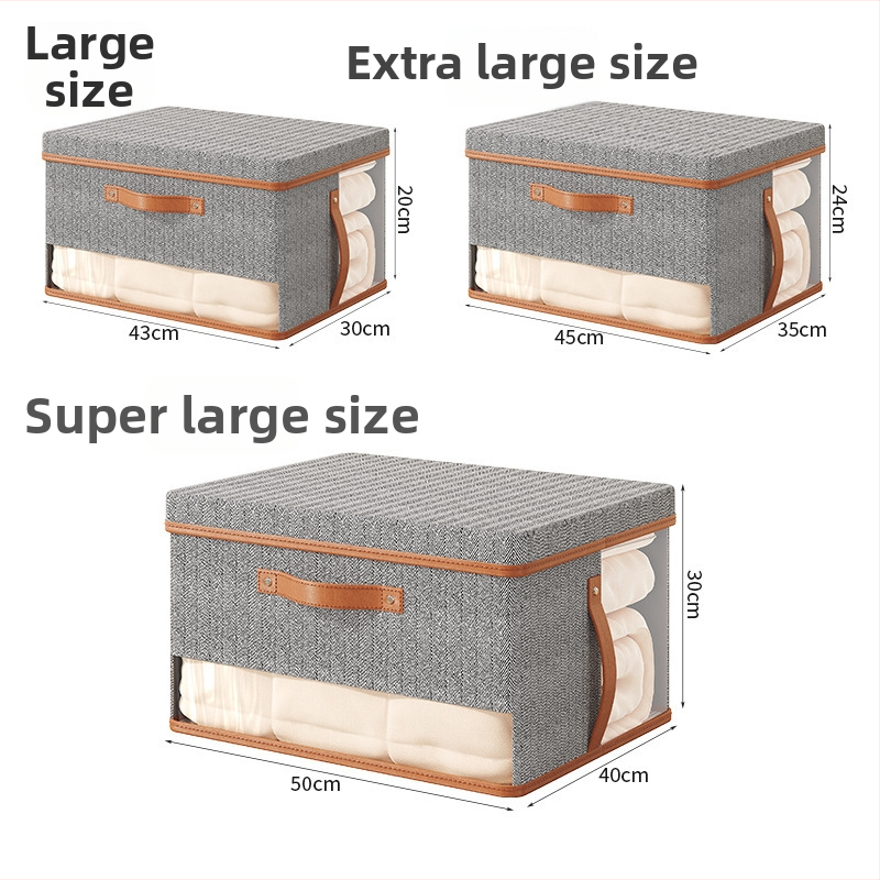 Na Ying Cutie de depozitare din material nețesut, cu capac și fereastră dublă, pliabilă, transparentă, 50–60 L, model cu săgeată