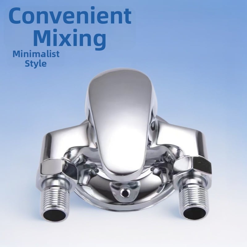 Robinet de amestec montat pe perete din cupru pentru duș cu apă caldă/rece, nucleu ceramic al ventilului, 4 porturi, 90°C temperatură de funcționare