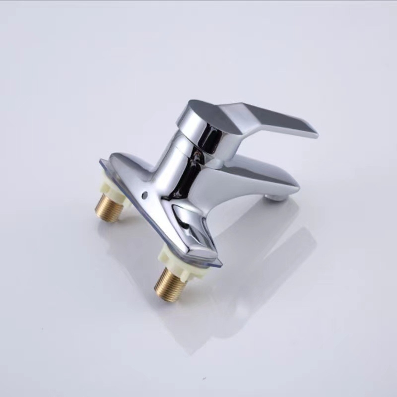 Μπαταρία νιπτήρα μπάνιου με διπλό τρύπημα, ζεστό και κρύο νερό, διπλής χρήσης μηχανισμός ανάμιξης, αντιψεκασμός, μοντέρνος μινιμαλισμός, μοντέλο 062