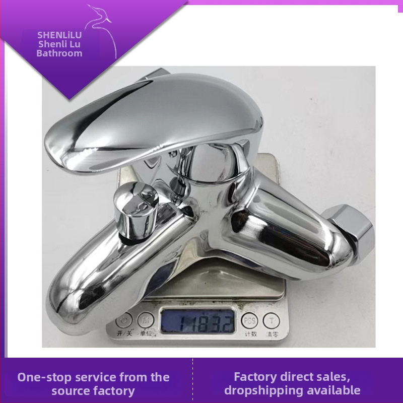 Robinet de duș triplu pentru cadă, amestec rece-cald, montat pe perete, corp din aliaj de zinc, nucleu ceramic