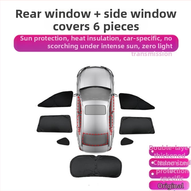 Κουρτίνα ηλιοπροστασίας αυτοκινήτου για R7 – πλήρης κάλυψη, ιδιωτικότητα και θερμομόνωση, εγκατάσταση με snap-in, κατάλληλη για εμπρόσθια, πίσω και οροφής παράθυρα.