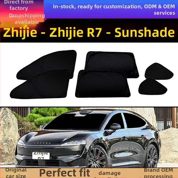 Κουρτίνα ηλιοπροστασίας αυτοκινήτου για R7 – πλήρης κάλυψη, ιδιωτικότητα και θερμομόνωση, εγκατάσταση με snap-in, κατάλληλη για εμπρόσθια, πίσω και οροφής παράθυρα.