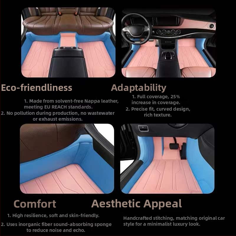 Kožené podlahové rohože do auta pre špeciálne auto, Da Sheng, prispôsobiteľné, možnosti Leather Foot Mat, Silk Loop Foot Mat, Lawn Foot Mat