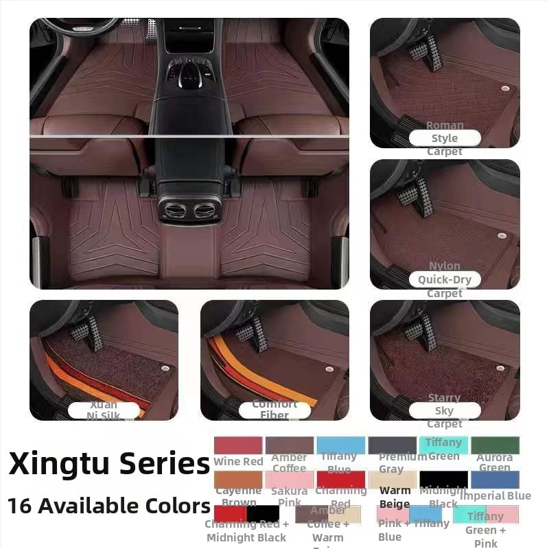 Kožené podlahové rohože do auta pre špeciálne auto, Da Sheng, prispôsobiteľné, možnosti Leather Foot Mat, Silk Loop Foot Mat, Lawn Foot Mat