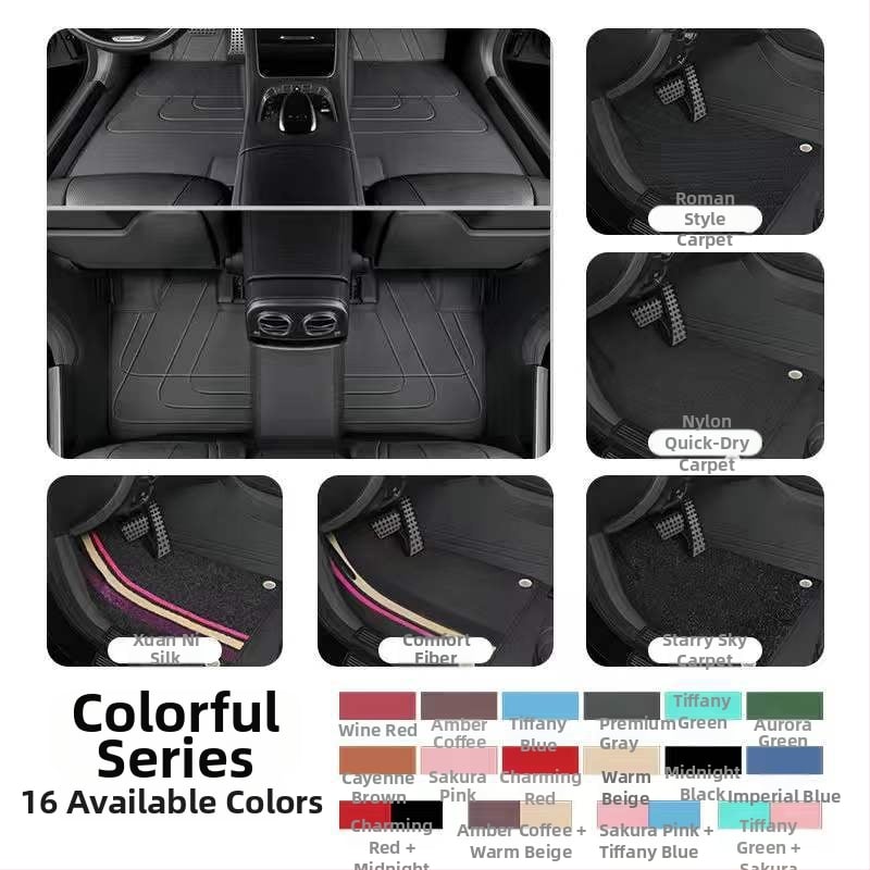 Kožené podlahové rohože do auta pre špeciálne auto, Da Sheng, prispôsobiteľné, možnosti Leather Foot Mat, Silk Loop Foot Mat, Lawn Foot Mat