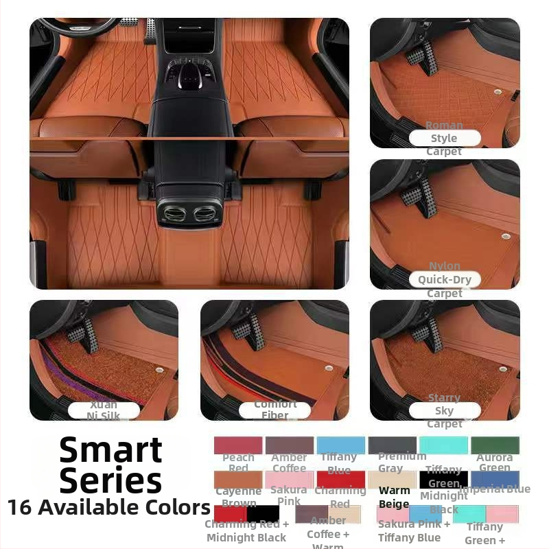 Kožené podlahové rohože do auta pre špeciálne auto, Da Sheng, prispôsobiteľné, možnosti Leather Foot Mat, Silk Loop Foot Mat, Lawn Foot Mat